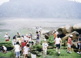 海岸沿いに集う人々の様子の写真