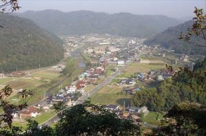 荘野地区を山の上から俯瞰で撮った写真その2