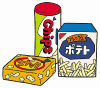 様々なスナック菓子のイラスト