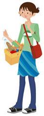 マイバッグで買い物をした女性のイラスト