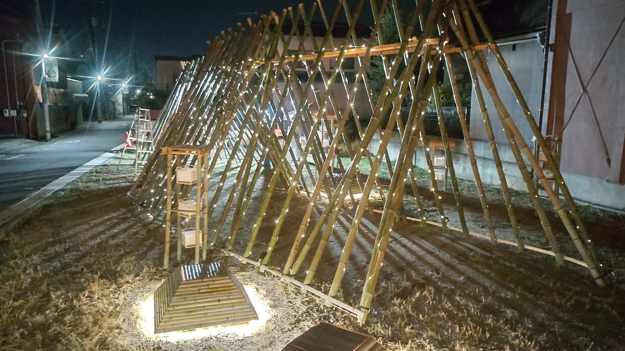 SMILEPARKたけはら2024　本川通りの竹オブジェ