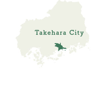 竹原市の位置を記した地図。広島県の南中部に位置する。